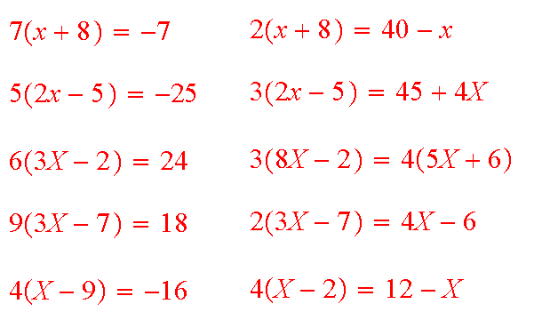 Resultado de imagen para ecuaciones de primer grado